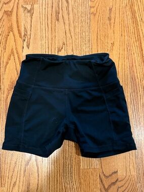 High-Waist Black Women’s Performance Shorts